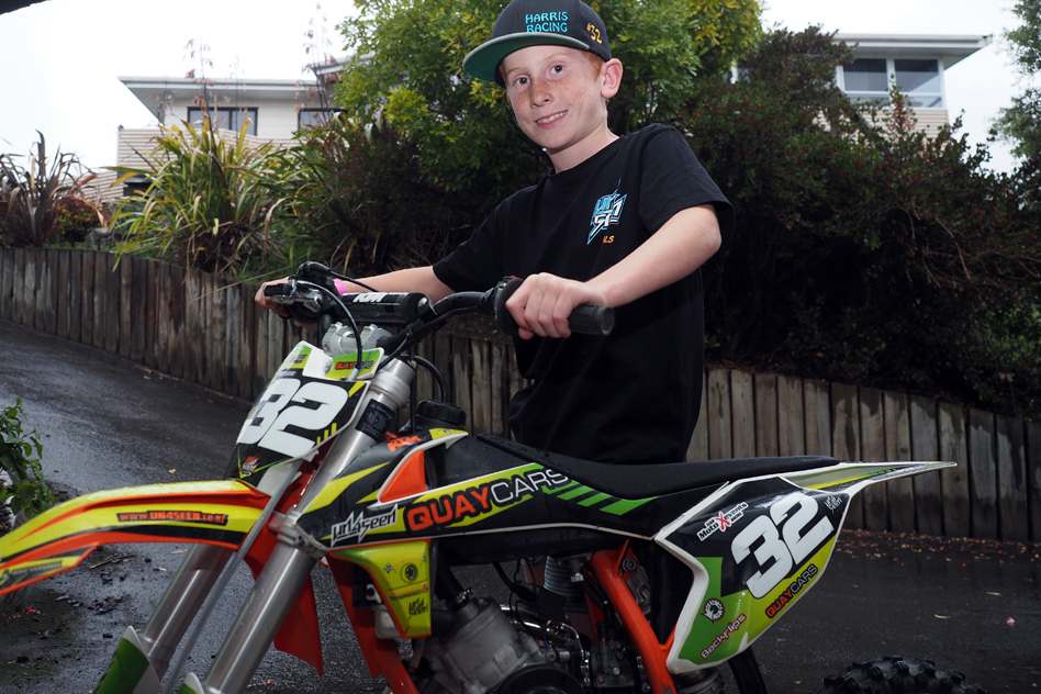 Local kid rides for third win at Mini Motocross