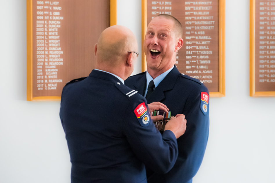 Local fire brigade officer gets 25 year Gold Star