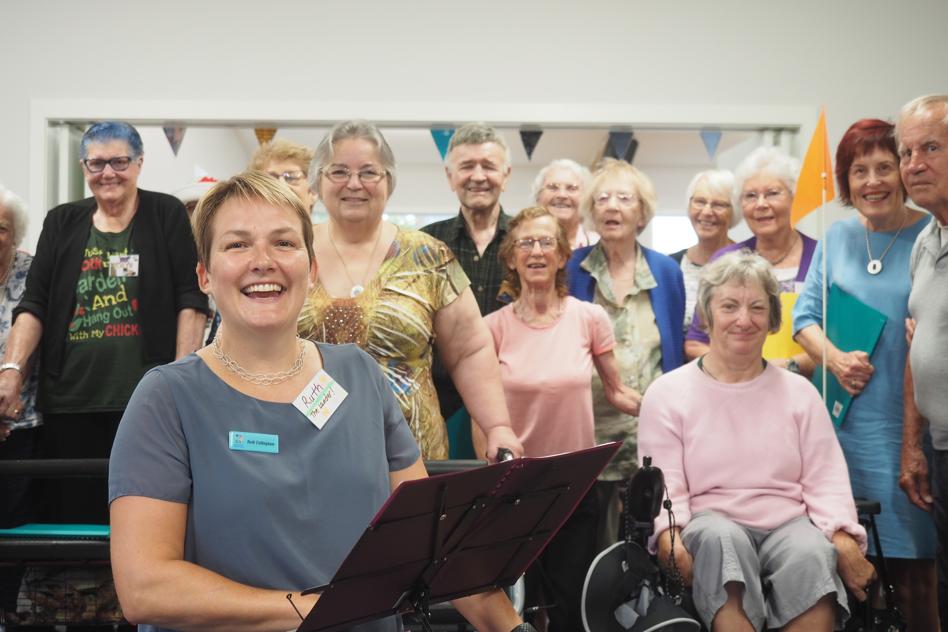 Seniors get together to sing each other well