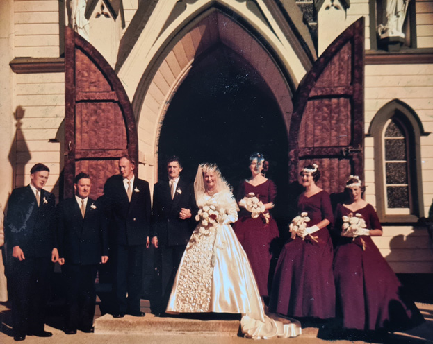 Wedding photo found in wall